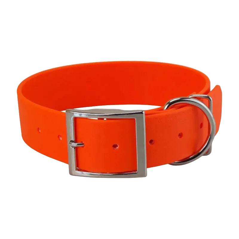 Collier pour chien large en Biothane orange