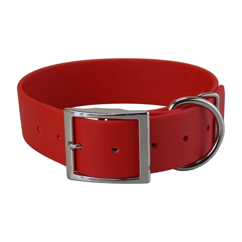 Collier pour chien large en Biothane rouge