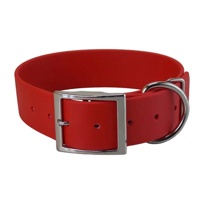 Collier pour chien large en Biothane rouge