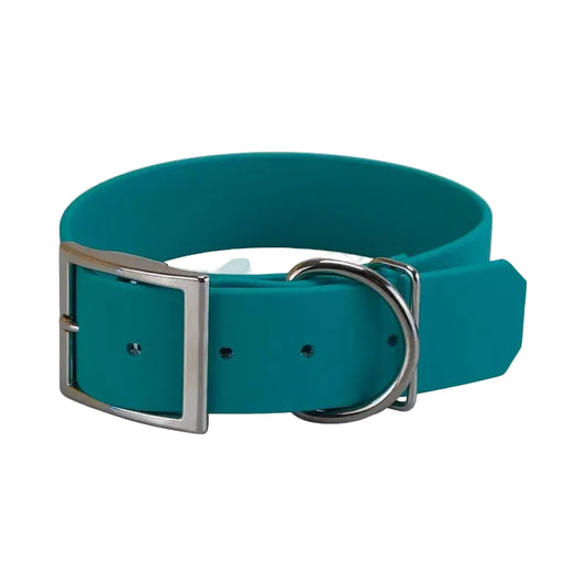 Collier pour chien large en Biothane turquoise