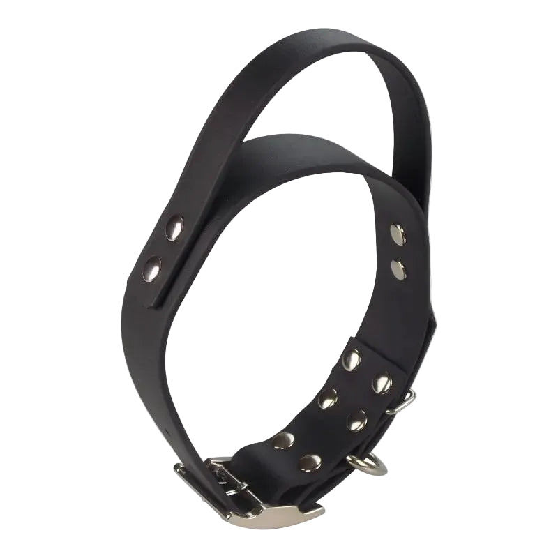 Collier pour chien large avec poignée en Biothane noir