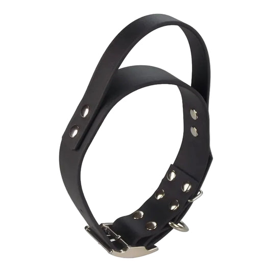 Collier pour chien large avec poignée en Biothane noir