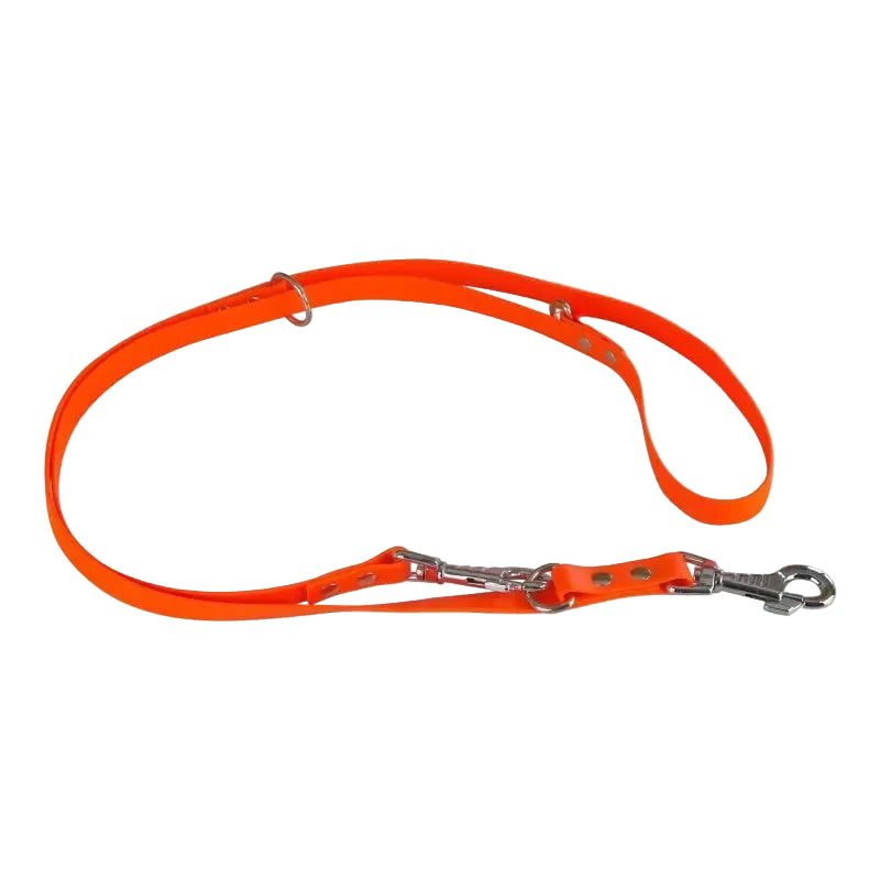 Laisse pour chien réglable en Biothane orange