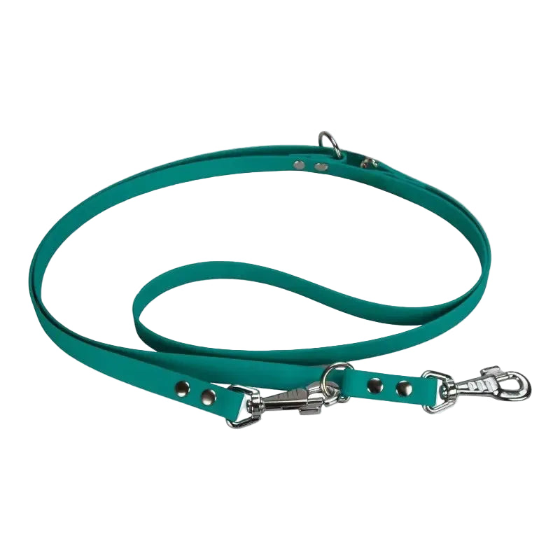 Laisse pour chien réglable en Biothane turquoise