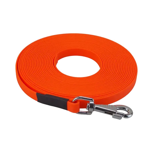 Longe pour chien de 10m en Biothane orange